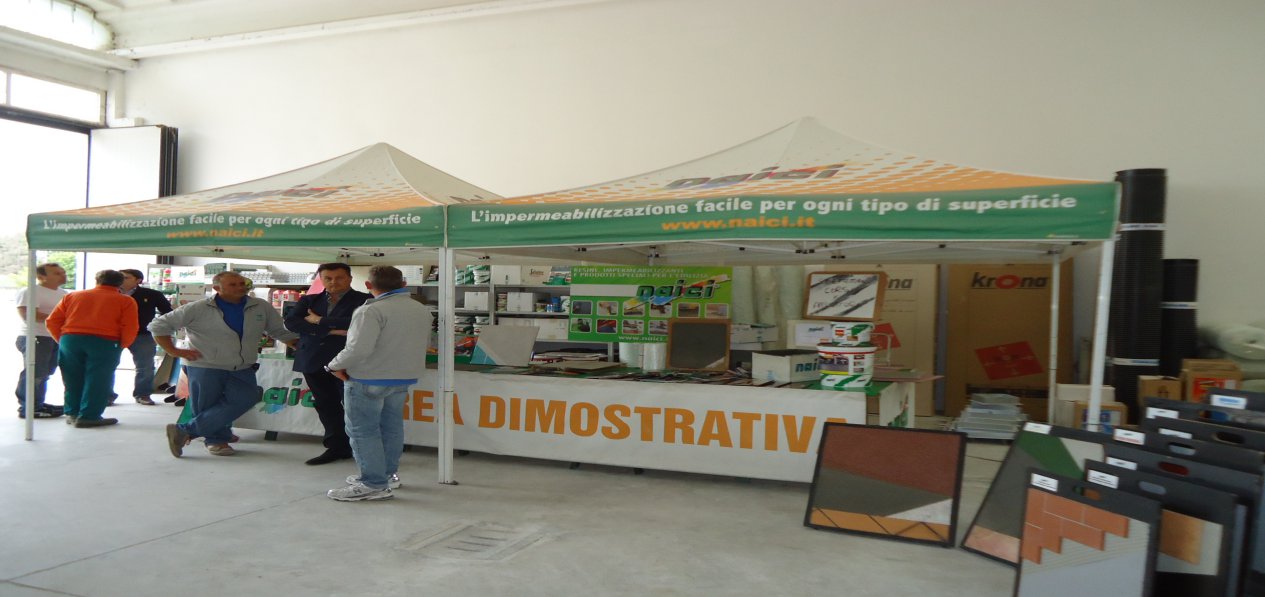 dimostrazione materiali per edilizia Naici a Coriano presso la ditta Tonelli